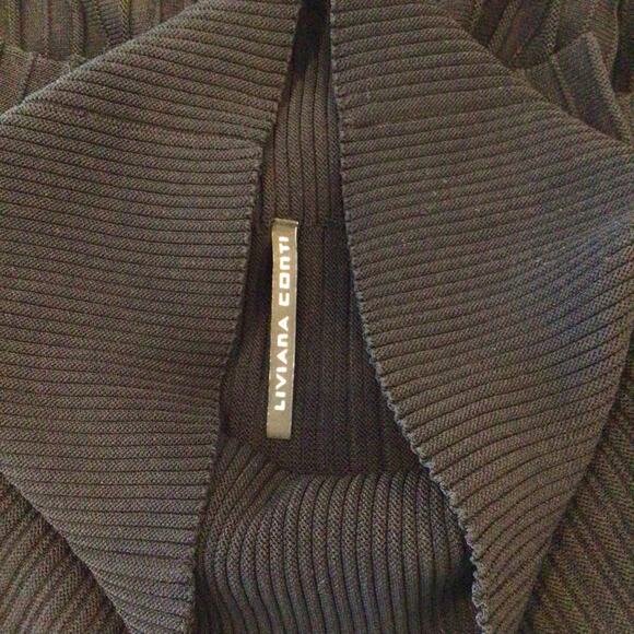 Liviana Conti Pleated Mock Neck Swing Sweater Bell Sleeves size S - Picture 5 of 6